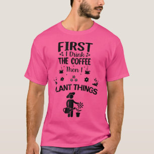 Süße Blumenliebhaber-Kaffeetrinker-Oma-Mama-Gesche T-Shirt