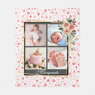 süße Blumenrahmen-Fotosammlung mit 4 Bildern von N Fleecedecke
