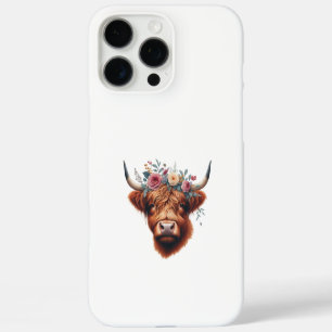 Süße, blumige Frühlings-Hochlandkuh iPhone 16 Pro Max Hülle