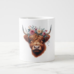 Süße, blumige Frühlings-Hochlandkuh Jumbo-Tasse
