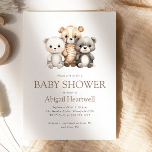 Süße Boho-Aquarell-Waldspielzeuge Baby Shower Einladung