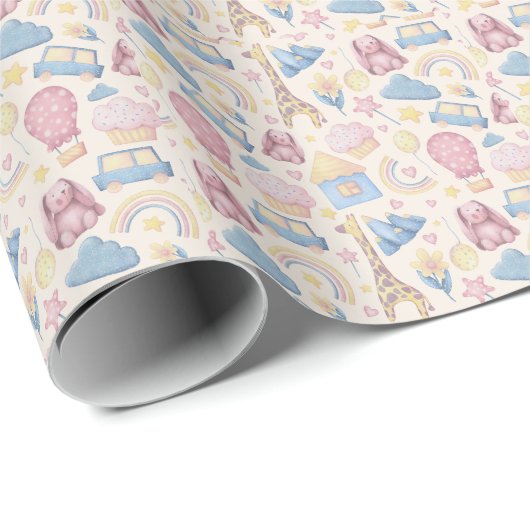 Süße Boho-Baby-Party Geschenkpapier (Rolleneckpunkt)