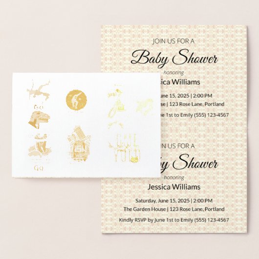 Süße Boho-Baby-Party UPDATE Folienkarte (Anzeige)