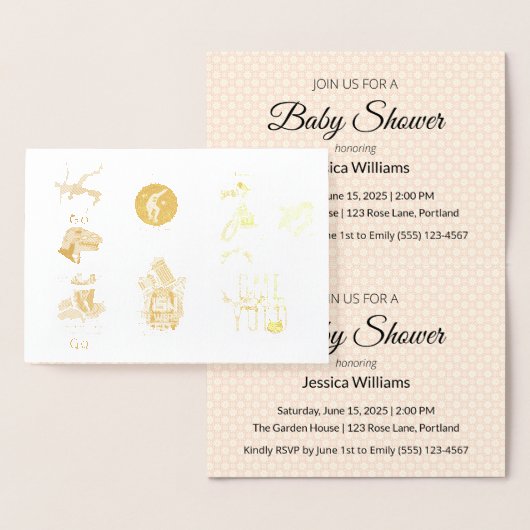 Süße Boho-Baby-Party UPDATE Folienkarte (Anzeige)