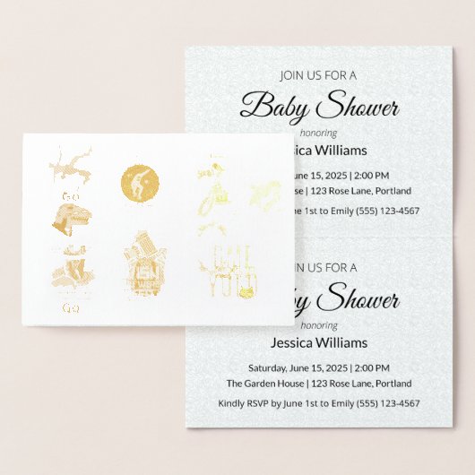 Süße Boho-Baby-Party UPDATE Folienkarte (Anzeige)