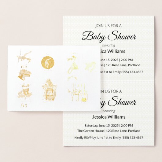 Süße Boho-Baby-Party UPDATE Folienkarte (Anzeige)