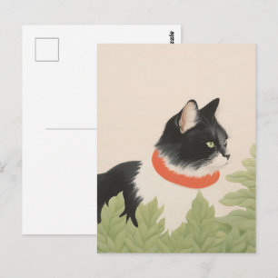 Süße Boho-Katze Postkarte