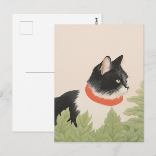 Süße Boho-Katze Postkarte (Vorne/Hinten)