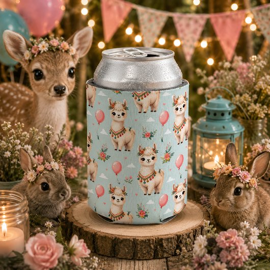 Süße Boho-Lama Dosenkühler