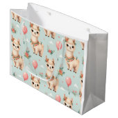 Süße Boho-Lama-Großpackung Große Geschenktüte (Vorderseite Schrägansicht)