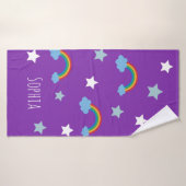 Süße Boho-Lila-Regenbogen-Mädchen Badehandtuch (Badehandtuch)