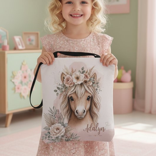 Süße Boho-Mädchen Pferd Geschenk Tasche