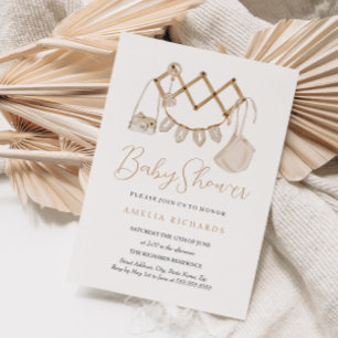 Süße Boho neutrale Babyparty Einladung