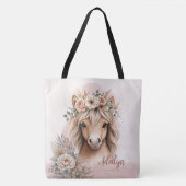 Süße Boho-Pferd Personalisierter Name für Mädchen  Tasche (Vorderseite)