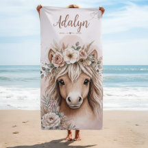 Süße Boho-Pferd Personalisierter Name Mädchen