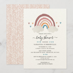 Süße Boho-Regenbogen-Baby-Shower-Skript-Einladung Einladung