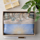 Süße Boho-Stil Mädchen-Strand-Szene-Decoupage  Seidenpapier (Geschenk)