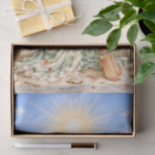 Süße Boho-Stil Mädchen Strand Szene Decoupage  Seidenpapier (Geschenk)