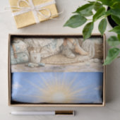 Süße Boho-Stil Mädchen Strand Szene Decoupage Seidenpapier (Geschenk)