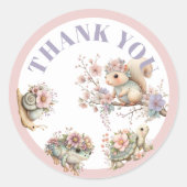 Süße Boho-Tier-Geburtstagsfeier Runder Aufkleber (Vorderseite)