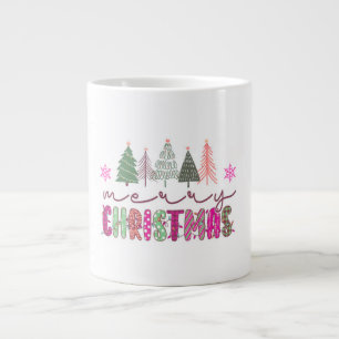 Süße Boho-Weihnachtsbaum-Sublimationsdesign Jumbo-Tasse