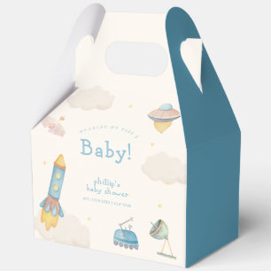Süße Boho Weltraum Rakete Junge Baby Shower Geschenkschachtel