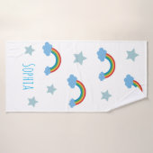 Süße Boho-Whimsical-Regenbogen-Mädchen Badehandtuch (Badehandtuch)