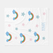 Süße Boho-Whimsical-Regenbogen-Mädchen Fleecedecke (Vorderseite (Horizontal))