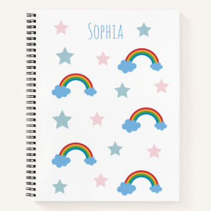 Süße Boho-Whimsical-Regenbogen-Mädchenschule Notizblock