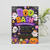 Süße Boo-Bash-Halloween-Party Einladung (Stehend Vorderseite)