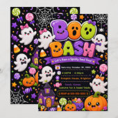 Süße Boo-Bash-Halloween-Party Einladung (Vorne/Hinten)