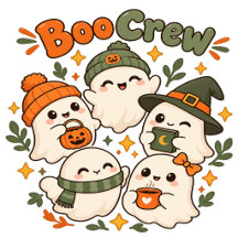 Süße Boo-Crew-Geisterfamilie Halloween