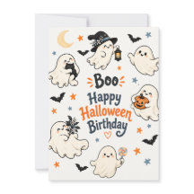 Süße Boo Halloween-Geister-Geburtstagskarte