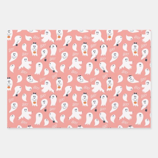 Süsse Boo Halloween Geschenkpapier Set (Vorderseite 3)