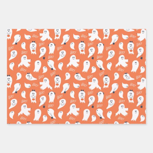 Süsse Boo Halloween Geschenkpapier Set (Vorderseite)