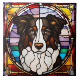 Süße Border Collie-Dekorfliese Fliese