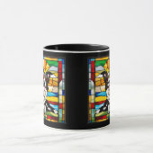 Süße Border Collie Glasmalerei Kaffeetasse (Zentrum)