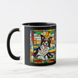 Süße Border Collie Glasmalerei Kaffeetasse