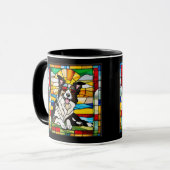 Süße Border Collie Glasmalerei Kaffeetasse (Vorderseite Links)