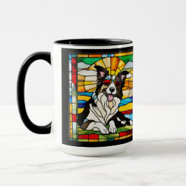 Süße Border Collie Glasmalerei Kaffeetasse