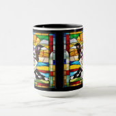 Süße Border Collie Glasmalerei Kaffeetasse (Zentrum)