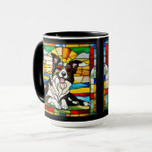 Süße Border Collie Glasmalerei Kaffeetasse (Vorderseite Links)