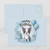 Süße Boston Terrier Geburtstagskarte Postkarte (Vorne/Hinten)