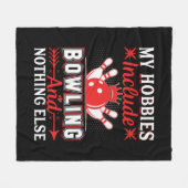 Süße Bowling-Hobby-Wortkunst Fleecedecke (Vorderseite (Horizontal))
