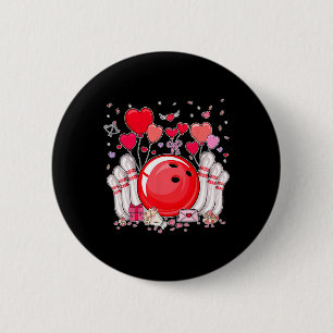 Süße Bowling Ll Valentinstag Herz Liebhaber Spiele Button