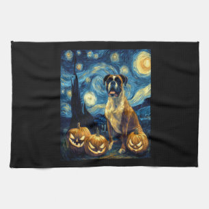 Süße Boxer Halloween Jack O Lantern Kürbis Gesicht Geschirrtuch