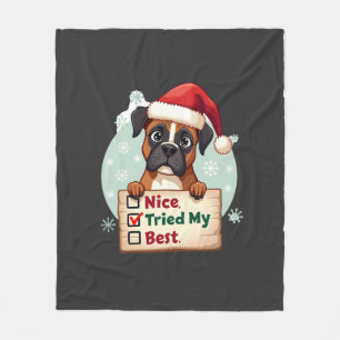 Süße Boxer-Hund Hund Weihnachten Schön Habe mein B Fleecedecke