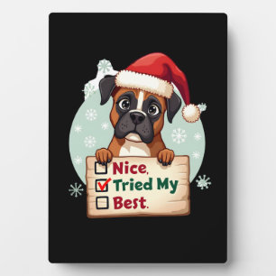 Süße Boxer-Hund-Hund Weihnachten Schön Habe mein B Fotoplatte