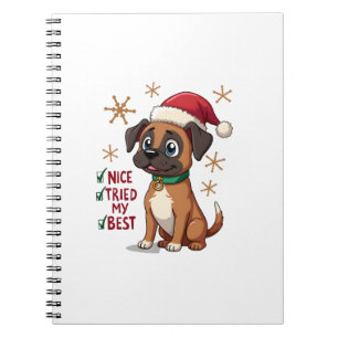 Süße Boxer-Hund-Hund Weihnachten Schön Habe mein B Notizblock