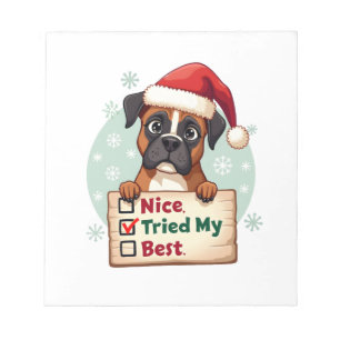Süße Boxer-Hund-Hund Weihnachten Schön Habe mein B Notizblock